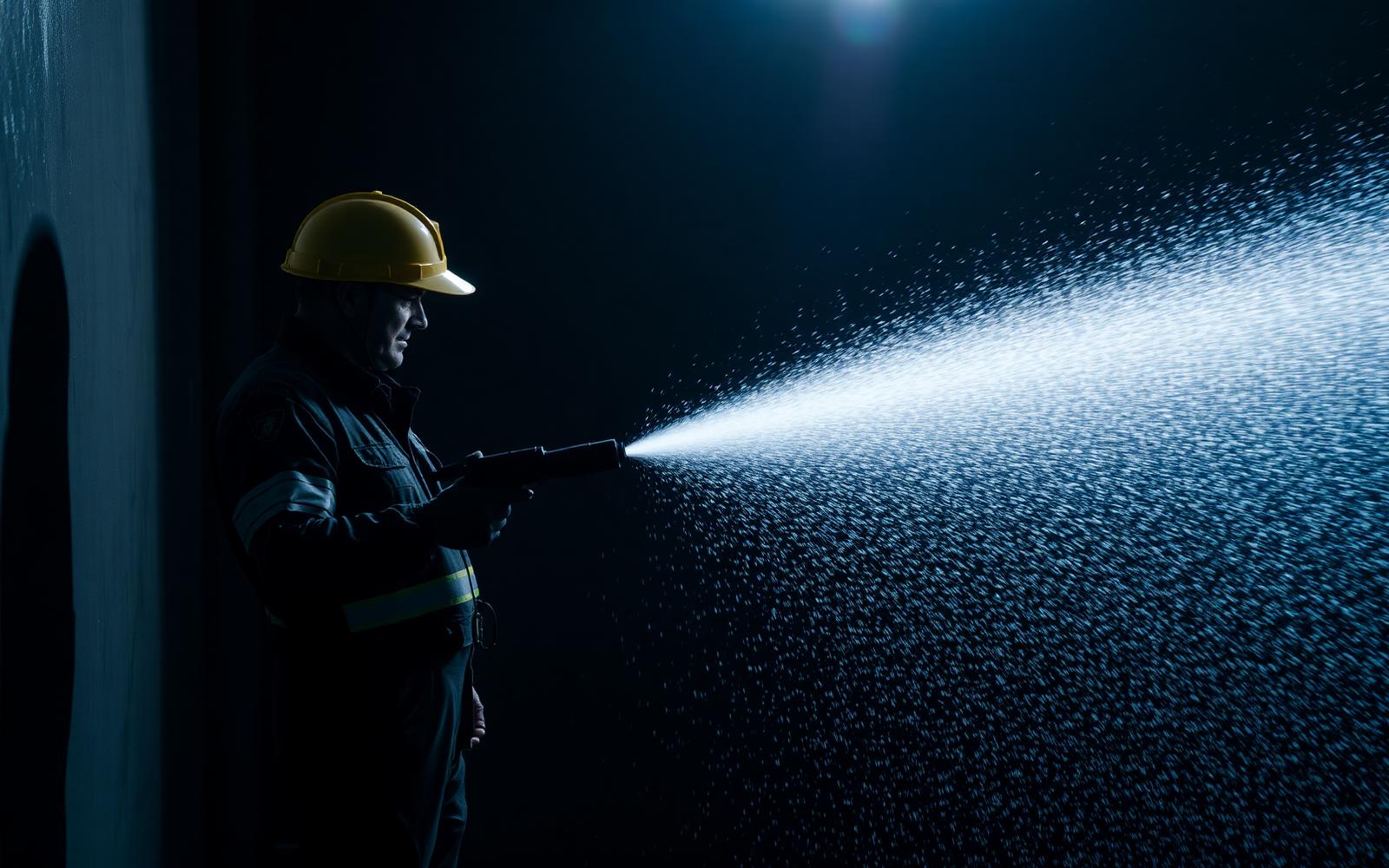 Pressure washing in action